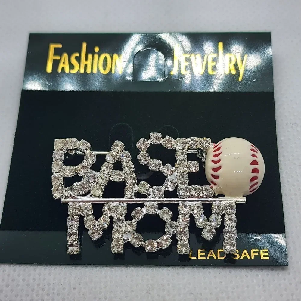 NWT Fashion Jewelry Baseball Mom Brooch